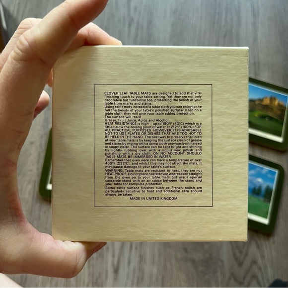 Vintage CloverLeaf USA Golfing Square Coasters Varying Golf Courses 4X4 Cork - Picture 9 of 11